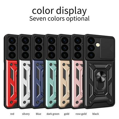 For Samsung Galaxy S24 Plus Sergeant Shockproof Drop-proof PC+TPU Phone Protective Case with Metal Ring Kickstand and Metal Patch 