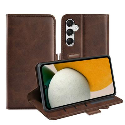 For Samsung Galaxy A15 Double Buckle Wallet Style Folio Flip Leather Case with Stand and Card Slots Function