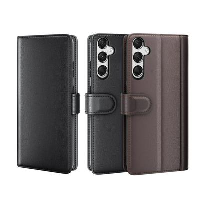 for Samsung Galaxy A25 Side Flip Wallet Style Genuine Leather + Soft TPU Card Slots with Stand and Magnetic Buckle Case 