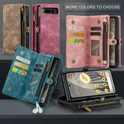 CASEME 008 Series Detachable 2-in-1 Wallet Split Leather Mobile Casing for Google Pixel Fold