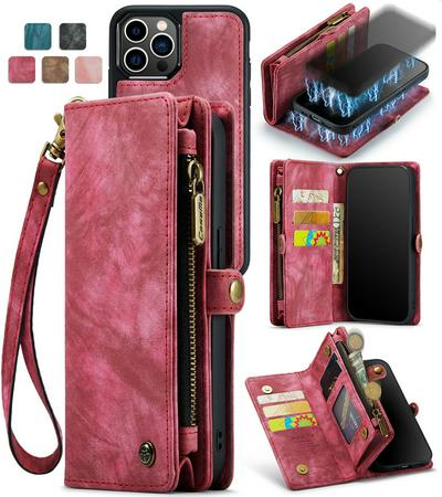CASEME 008 Series Detachable 2-in-1 Wallet Split Leather Mobile Casing for iPhone 12 Pro