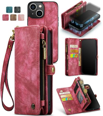 CASEME 008 Series Detachable 2-in-1 Wallet Split Leather Mobile Casing for iPhone 13