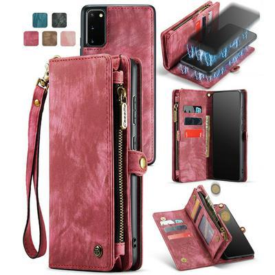CASEME 008 Series Detachable 2-in-1 Wallet Split Leather Mobile Casing for Samsung Galaxy S20