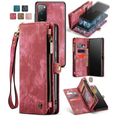CASEME 008 Series Detachable 2-in-1 Wallet Split Leather Mobile Casing for Samsung Galaxy S20 FE