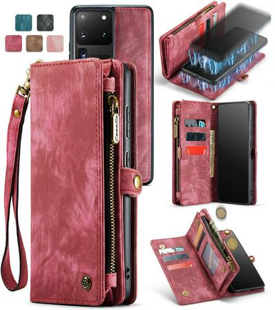 CASEME 008 Series Detachable 2-in-1 Wallet Split Leather Mobile Casing for Samsung Galaxy S20 Ultra