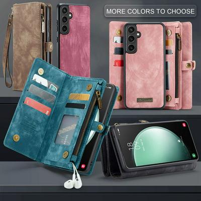 CASEME 008 Series Detachable 2-in-1 Wallet Split Leather Mobile Casing for Samsung Galaxy S23 FE