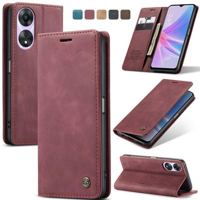 CASEME 013 Series for Oppo A78/A58X/A58 5G Wallet PU Leather Case Foldable Stand Magnetic Auto-absorbed Flip Cover