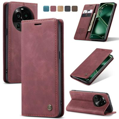 CASEME 013 Series for Oppo Find X6 Wallet PU Leather Case Foldable Stand Magnetic Auto-absorbed Flip Cove