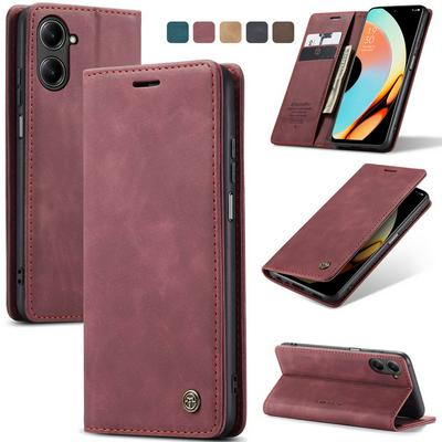 CASEME 013 Series for Oppo Realme 10 Pro 5G Wallet PU Leather Case Foldable Stand Magnetic Auto-absorbed Flip Cover