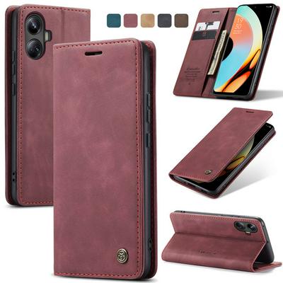CASEME 013 Series for Oppo Realme 10 Pro Plus Wallet PU Leather Case Foldable Stand Magnetic Auto-absorbed Flip Cover