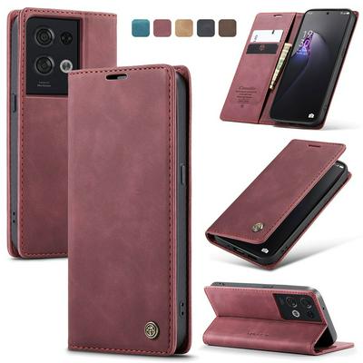 CASEME 013 Series for Oppo Reno 8 Pro 5G Wallet PU Leather Case Foldable Stand Magnetic Auto-absorbed Flip Cover
