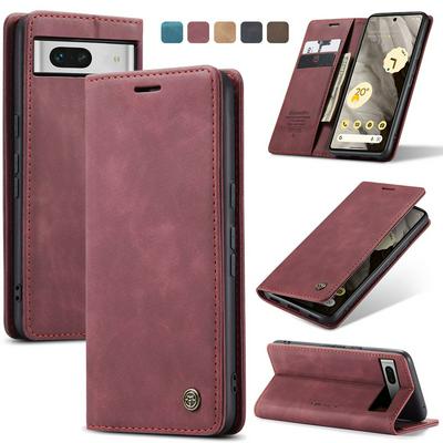 CASEME 013 Series for Google Pixel 7A Wallet PU Leather Case Foldable Stand Magnetic Auto-absorbed Flip Cover