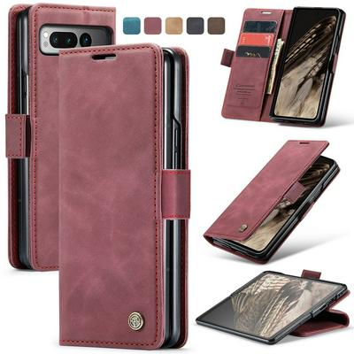 CASEME 013 Series for Google Pixel Fold Wallet PU Leather Case Foldable Stand Magnetic Auto-absorbed Flip Cover