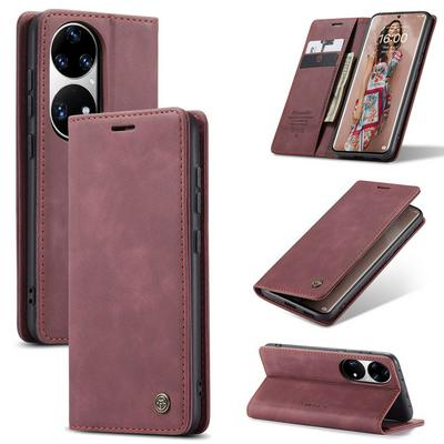 CASEME 013 Series for Huawei P50 Pro Wallet PU Leather Case Foldable Stand Magnetic Auto-absorbed Flip Cover