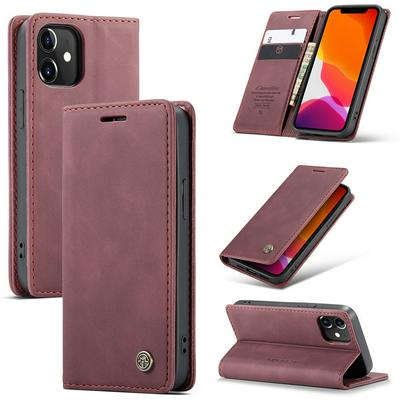 CASEME 013 Series for iPhone 12 Mini Wallet PU Leather Case Foldable Stand Magnetic Auto-absorbed Flip Cover