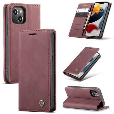 CASEME 013 Series for iPhone 13 Mini Wallet PU Leather Case Foldable Stand Magnetic Auto-absorbed Flip Cover