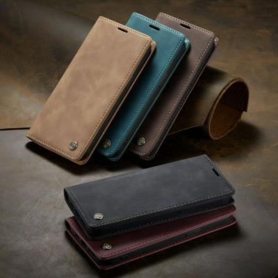 CASEME 013 Series for iPhone 13 Pro / 13 Pro Max Wallet PU Leather Case Foldable Stand Magnetic Auto-absorbed Flip Cover