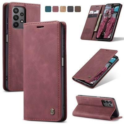 CASEME 013 Series for Samsung Galaxy A23 Wallet PU Leather Case Foldable Stand Magnetic Auto-absorbed Flip Cover