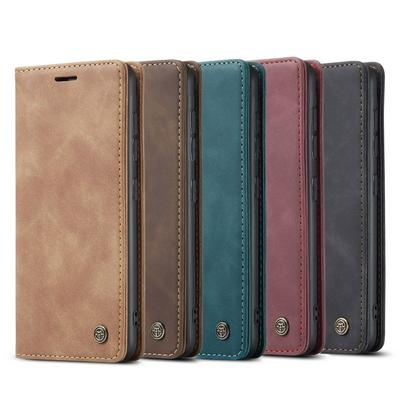CASEME 013 Series for Samsung Galaxy A42 5G Wallet PU Leather Case Foldable Stand Magnetic Auto-absorbed Flip Cover