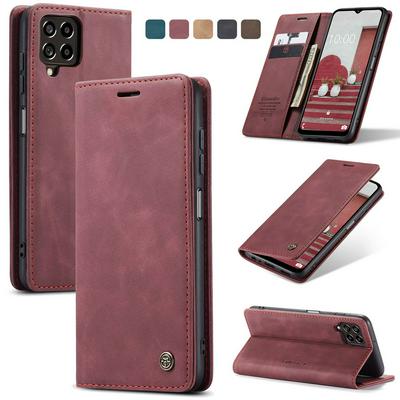 CASEME 013 Series for Samsung Galaxy M33 Wallet PU Leather Case Foldable Stand Magnetic Auto-absorbed Flip Cover