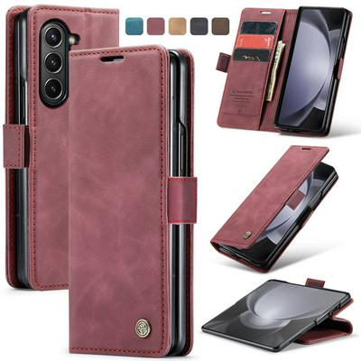 CASEME 013 Series for Samsung Galaxy Z Fold5 Wallet PU Leather Case Foldable Stand Magnetic Auto-absorbed Flip Cover