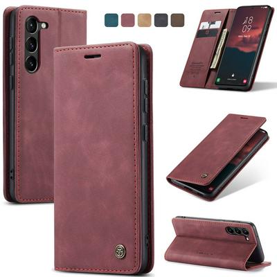 CASEME 013 Series for Samsung Galaxy S23 Wallet PU Leather Case Foldable Stand Magnetic Auto-absorbed Flip Cover