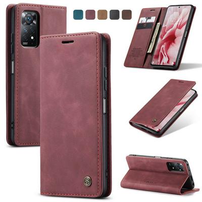 CASEME 013 Series for Xiaomi Redmi Note 11 Pro Wallet PU Leather Case Foldable Stand Magnetic Auto-absorbed Flip Cover
