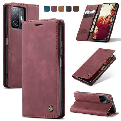 CASEME 013 Series for Xiaomi 11T / 11T Pro Wallet PU Leather Case Foldable Stand Magnetic Auto-absorbed Flip Cover