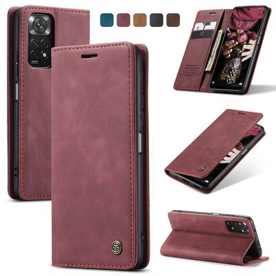CASEME 013 Series for Xiaomi Redmi Note 11 4G / Note 11S Wallet PU Leather Case Foldable Stand Magnetic Auto-absorbed Flip Cover