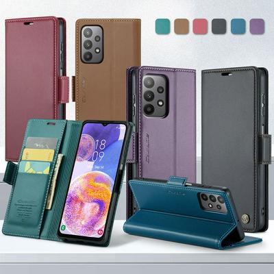 CASEME 023 Series For Samsung Galaxy A23 RFID Blocking Leather Case Wallet Stand Phone Cover