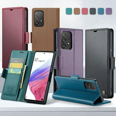 CASEME 023 Series For Samsung Galaxy A53 RFID Blocking Leather Case Wallet Stand Phone Cover
