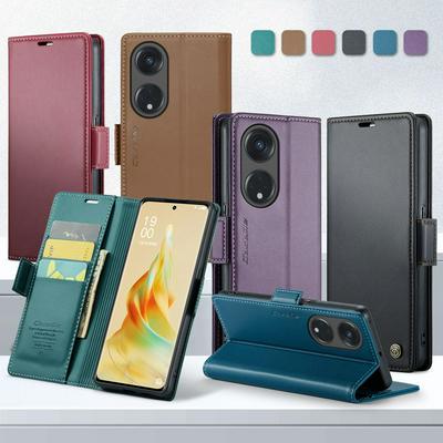 CASEME 023 Series For Oppo Reno 8T 5G / Oppo A1 Pro 5G RFID Blocking Leather Case Wallet Stand Phone Cover