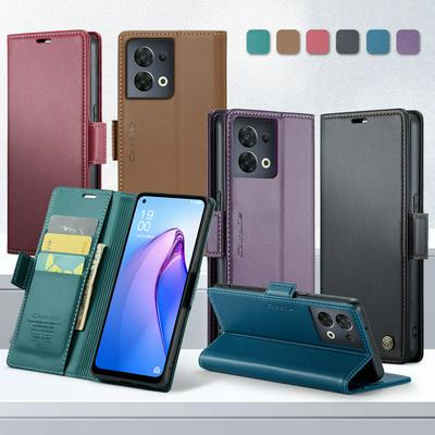 CASEME 023 Series For Oppo Reno 8 5G RFID Blocking Leather Case Wallet Stand Phone Cover