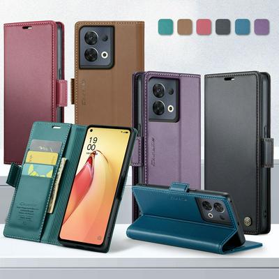 CASEME 023 Series For Oppo Reno 8 Pro 5G RFID Blocking Leather Case Wallet Stand Phone Cover