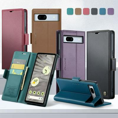 CASEME 023 Series For Google Pixel 7A RFID Blocking Leather Case Wallet Stand Phone Cover