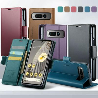 CASEME 023 Series For Google Pixel Fold RFID Blocking Leather Case Wallet Stand Phone Cover