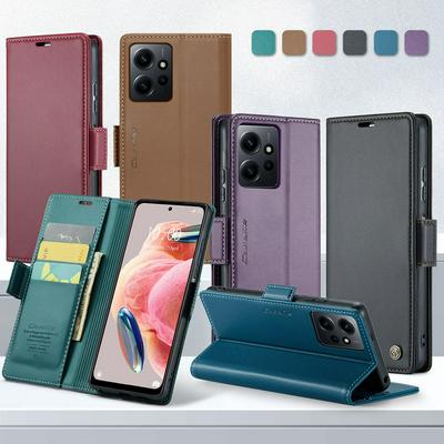 CASEME 023 Series For Xiaomi Redmi Note 12 4G RFID Blocking Leather Case Wallet Stand Phone Cover