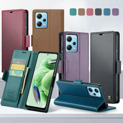 CASEME 023 Series For Xiaomi Redmi Note 12 5G / Poco X5 5G RFID Blocking Leather Case Wallet Stand Phone Cover
