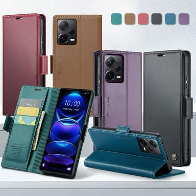 CASEME 023 Series For Xiaomi Redmi Note 12 Pro Plus 5G RFID Blocking Leather Case Wallet Stand Phone Cover