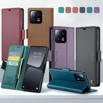 CASEME 023 Series For Xiaomi 13 RFID Blocking Leather Case Wallet Stand Phone Cover