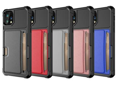 For iPhone 11 Pro ZM02 Four Corners Anti-drop PU Leather Coated TPU Case Card Slot Phone Shell