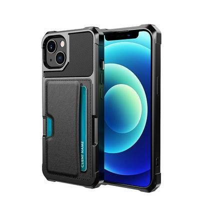 For iPhone 14 Plus ZM02 Four Corners Anti-drop PU Leather Coated TPU Case Card Slot Phone Shell