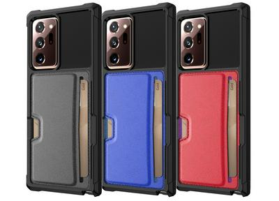 For Samsung Galaxy Note 20 ZM02 Four Corners Anti-drop PU Leather Coated TPU Case Card Slot Phone Shell