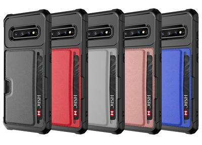 For Samsung Galaxy S10 Plus ZM02 Four Corners Anti-drop PU Leather Coated TPU Case Card Slot Phone Shell