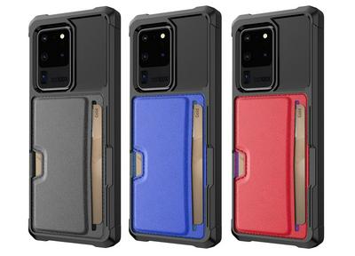 For Samsung Galaxy S20 Ultra ZM02 Four Corners Anti-drop PU Leather Coated TPU Case Card Slot Phone Shell