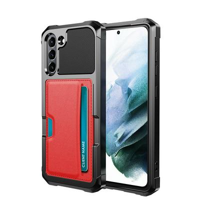 For Samsung Galaxy S21 FE ZM02 Four Corners Anti-drop PU Leather Coated TPU Case Card Slot Phone Shell