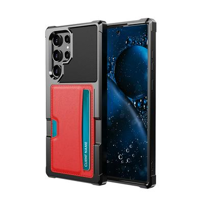 For Samsung Galaxy S22 Ultra ZM02 Four Corners Anti-drop PU Leather Coated TPU Case Card Slot Phone Shell