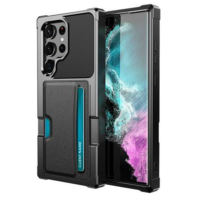 For Samsung Galaxy S23 Ultra ZM02 Four Corners Anti-drop PU Leather Coated TPU Case Card Slot Phone Shell