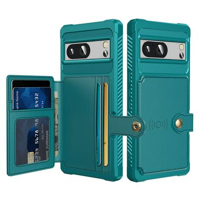 For Google Pixel 8 ZM03 Premium Vintage Shockproof All-Inclusive Hard PC Case with Card Slot Stand Function Cover Case Magnetic Folio Closure 