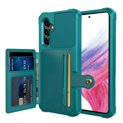 For Samsung Galaxy A34 5G ZM03 Premium Vintage Shockproof All-Inclusive Hard PC Case with Card Slot Stand Function Cover Case Magnetic Folio Closure 